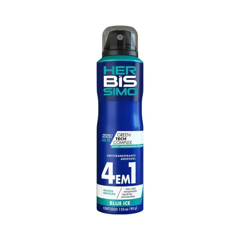 Desodorante Antitranspirante Aerossol Blue Ice 4 em 1 90g Herbíssimo 1