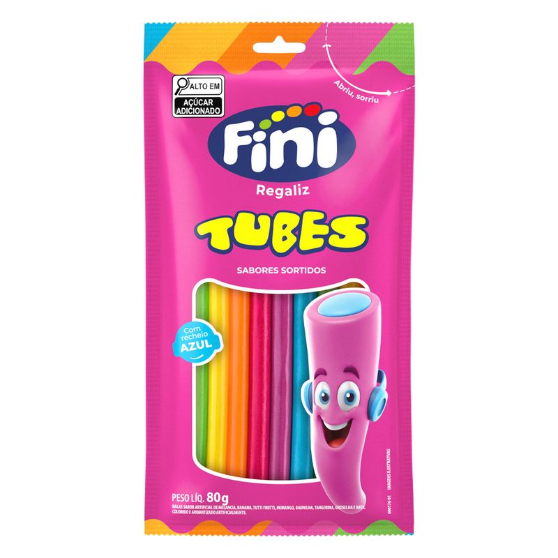 Bala Fini Tubes Arco-Íris 80g Sortida 1