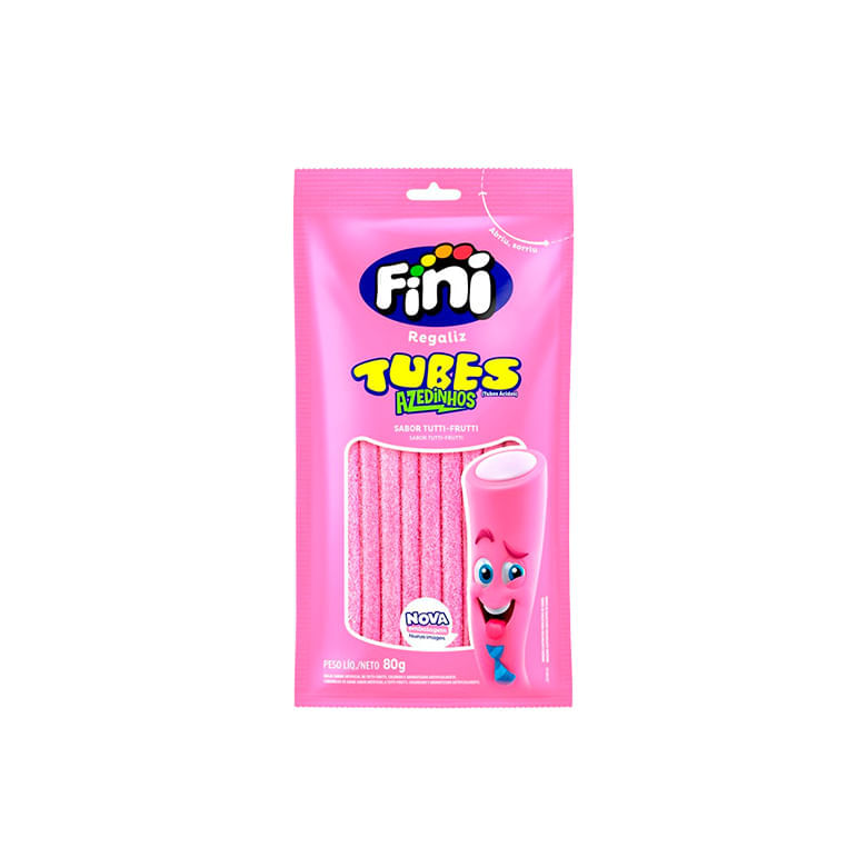 Bala Tubes Tutti-Frutti Azedinho 80g Fini 1