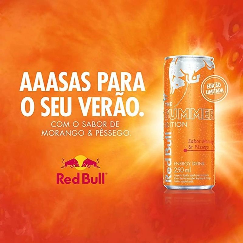 Energético Summer Edition Morango e Pêssego 250ml Red Bull 4