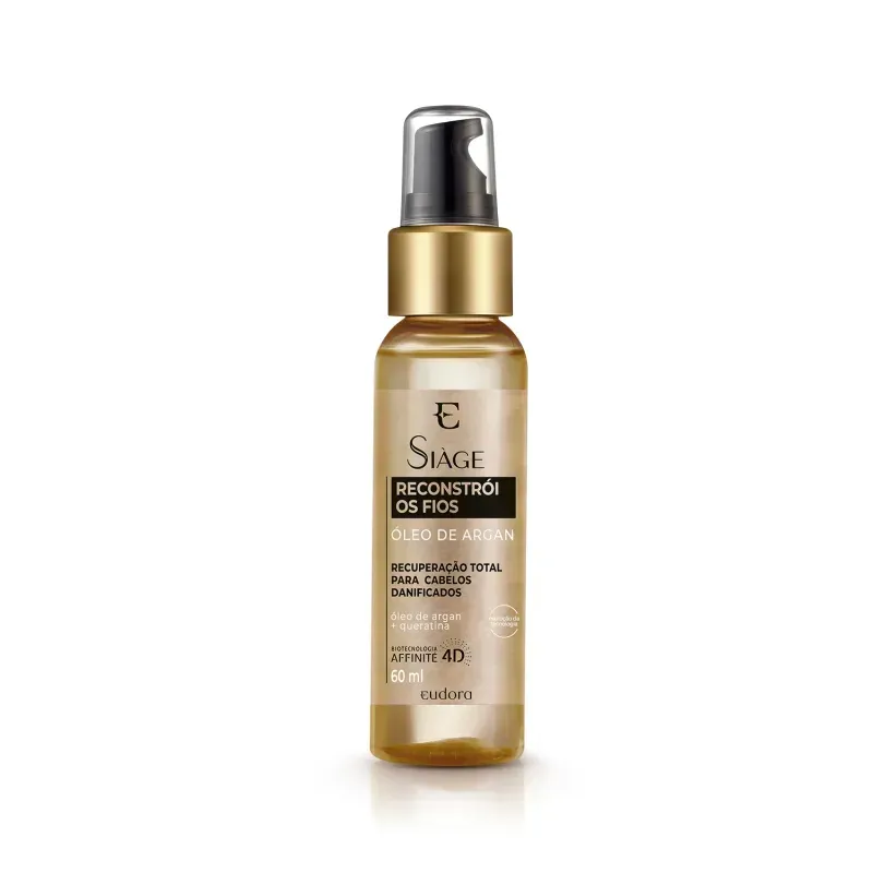 Óleo Capilar Siàge Reconstrói os Fios Argan e Queratina 60ml Eudora 1