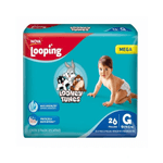 Fralda Descartável Looping Looney Tunes Mega G 26 Unidades Supergel Absorvente 1