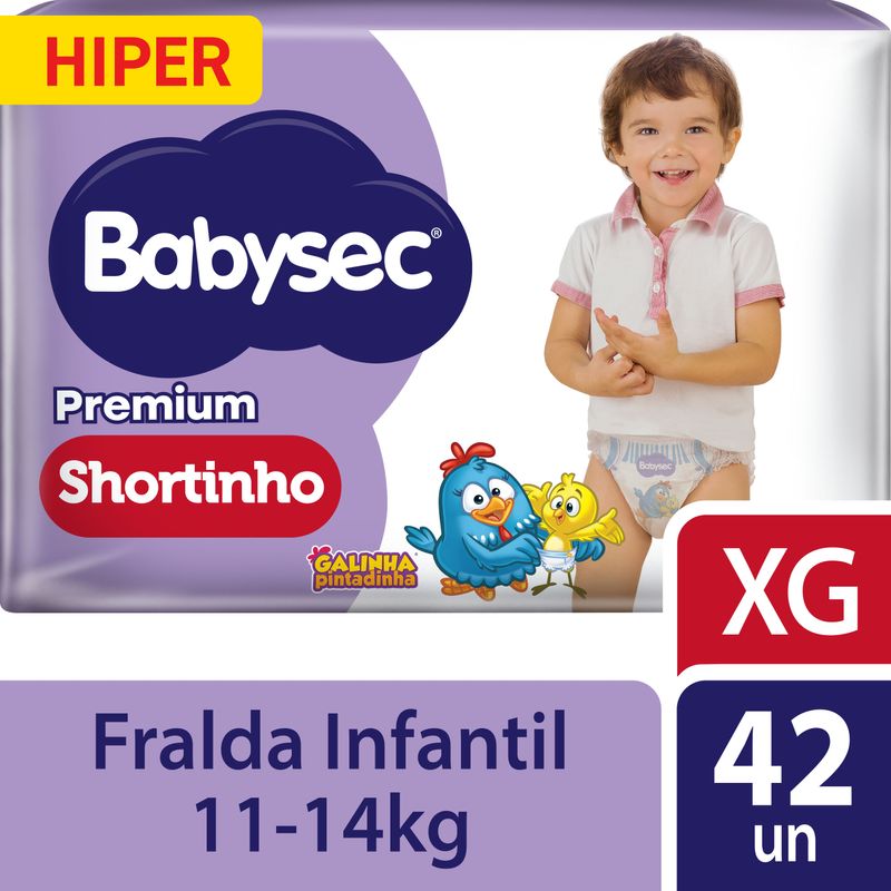 Fralda Babysec Premium Shortinho XG 42 Unidades Roupa Íntima Ajuste Anatômico Antivazamento 1