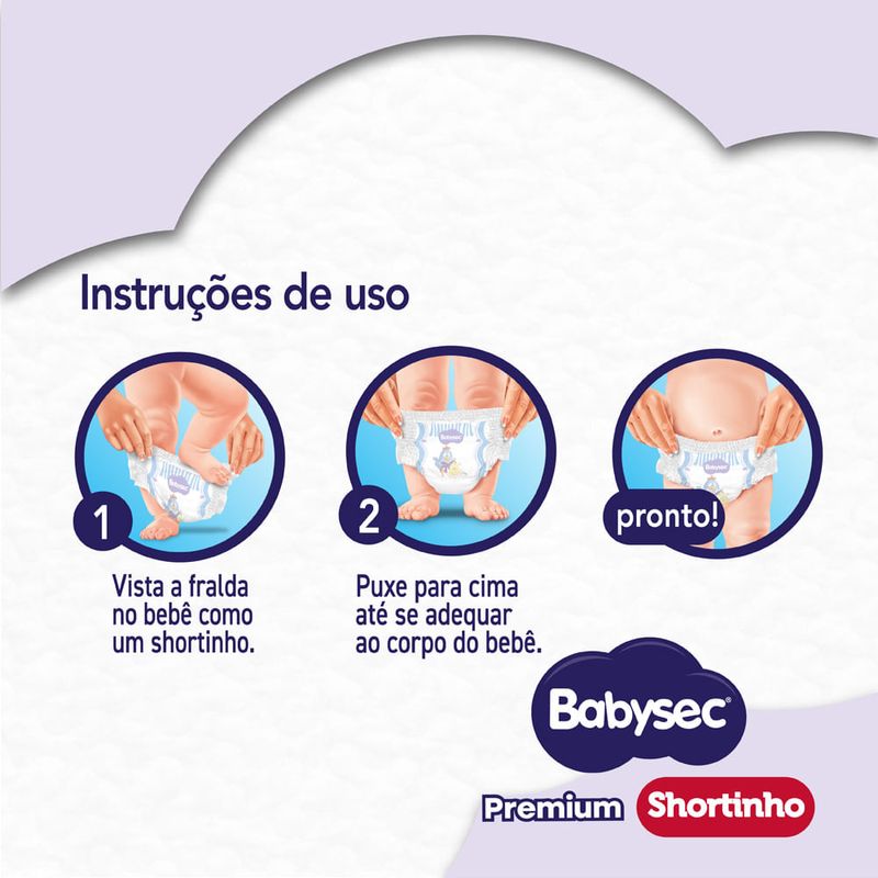 Fralda Babysec Premium Shortinho XG 42 Unidades Roupa Íntima Ajuste Anatômico Antivazamento 2