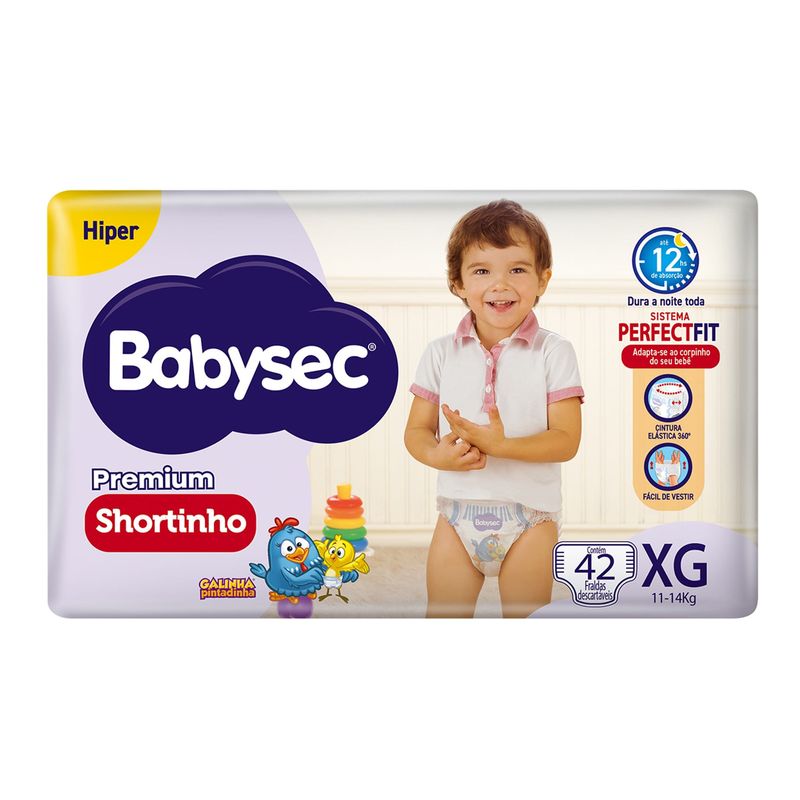 Fralda Babysec Premium Shortinho XG 42 Unidades Roupa Íntima Ajuste Anatômico Antivazamento 3