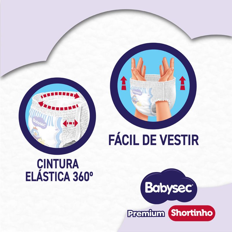 Fralda Babysec Premium Shortinho XG 42 Unidades Roupa Íntima Ajuste Anatômico Antivazamento 4