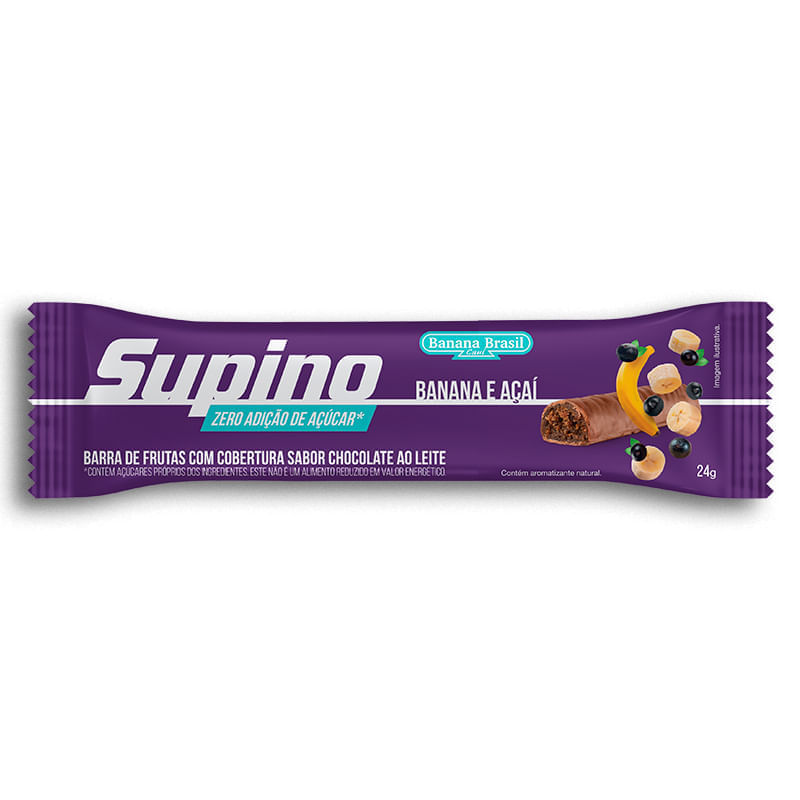 Barra de Fruta Supino Zero Banana e Açaí 24g Banana Brasil 1