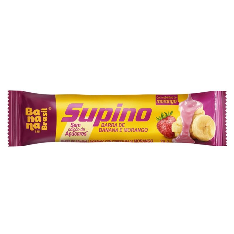 Barra de Fruta Supino Zero Banana e Morango 24g Banana Brasil 1