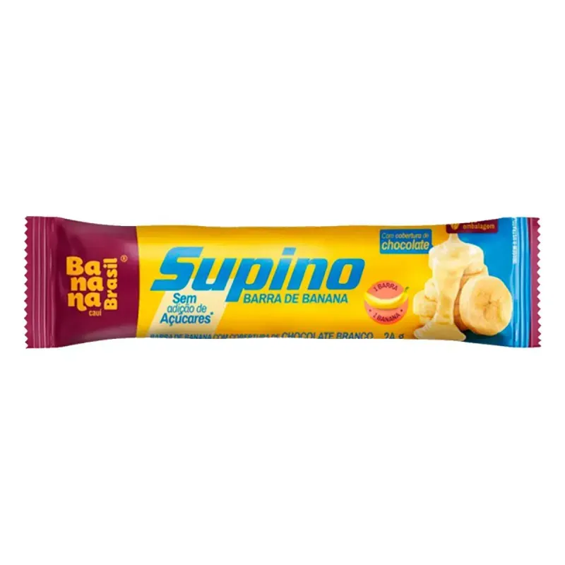 Barra de Fruta Supino Zero Banana e Chocolate Branco 24g 1