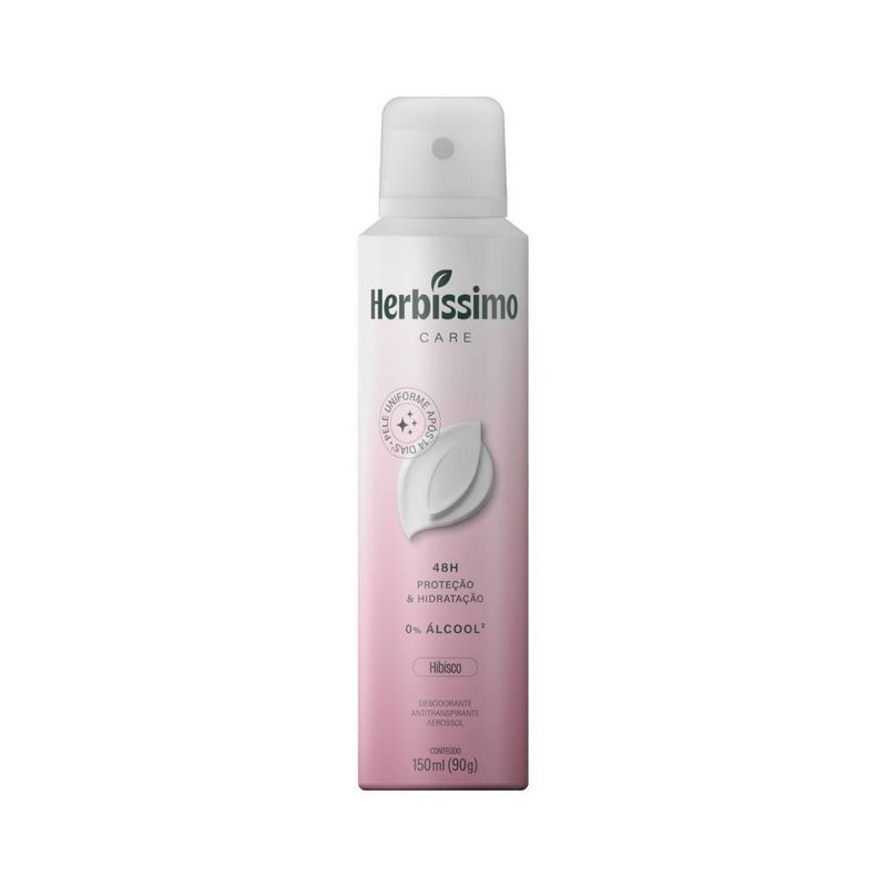 Desodorante Antitranspirante Aerossol Care Hibisco 90g Herbíssimo 1