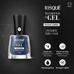 Esmalte Risqué Diamond Gel Sorbet de Mirtilo Azul Metálico 9,5ml 4