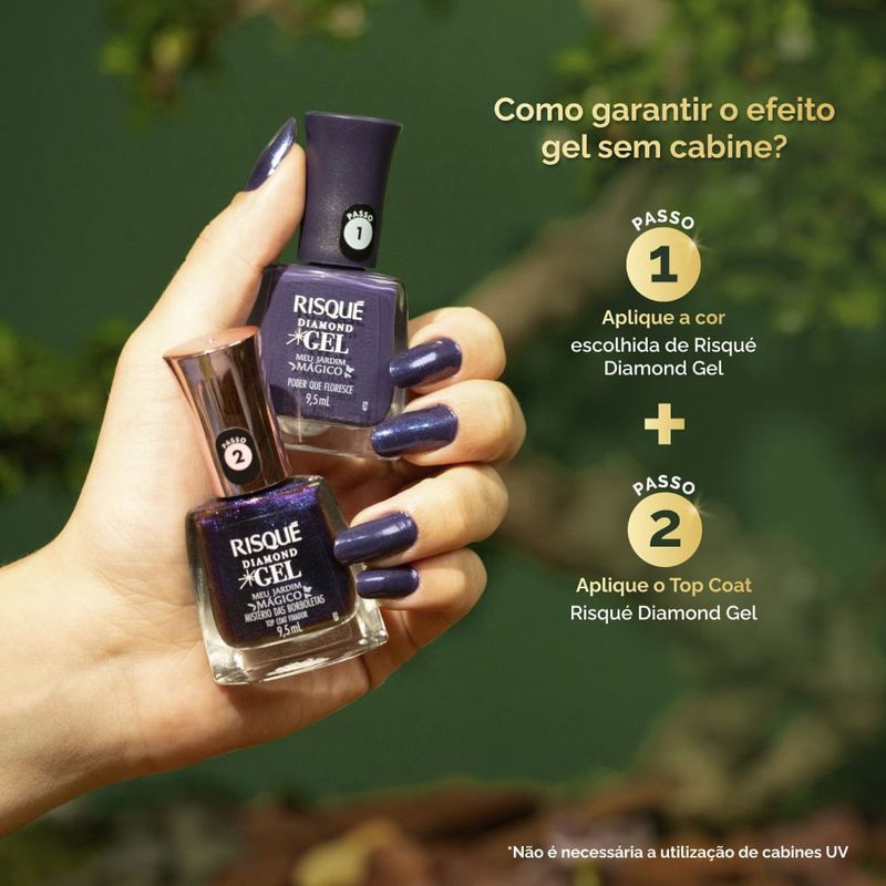 Esmalte Risqué Diamond Gel Poder que Floresce Roxo Cremoso 9,5ml 7