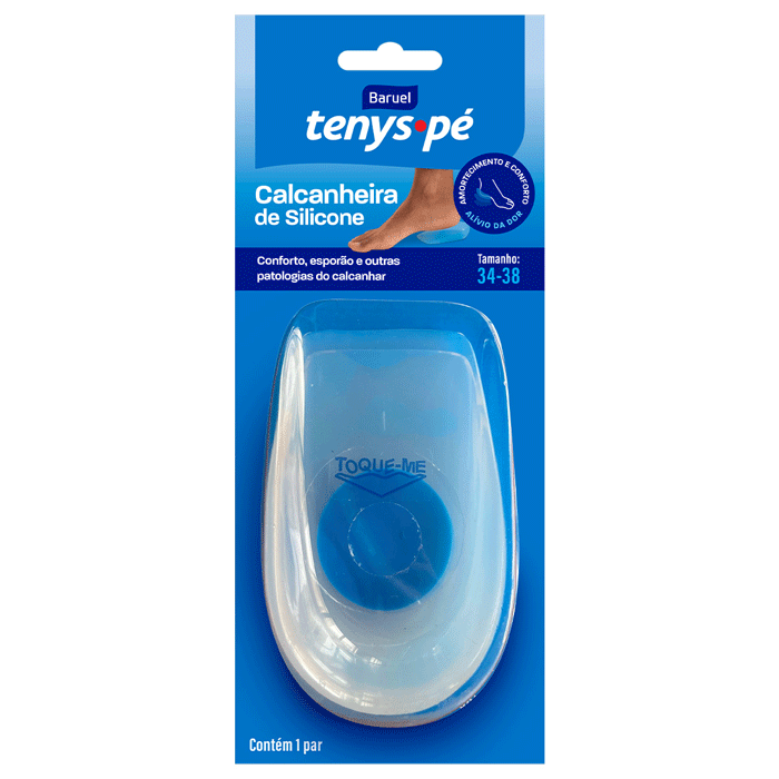 Calcanheira de Silicone Anatômica 34/38 1 Par Tenys Pé Baruel 1