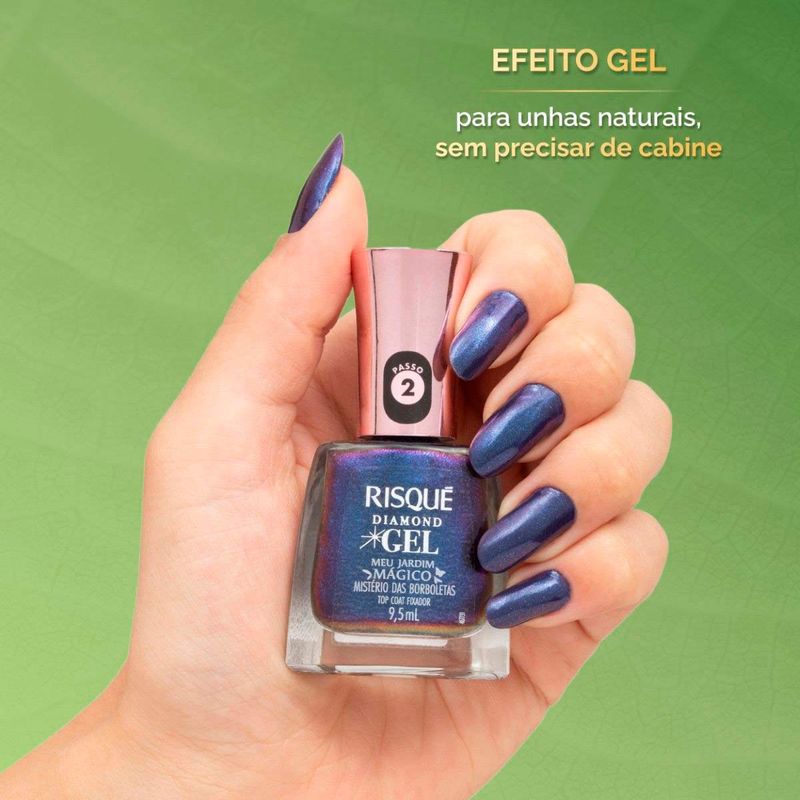 Esmalte Risqué Diamond Gel Poder que Floresce Roxo 9,5ml 5