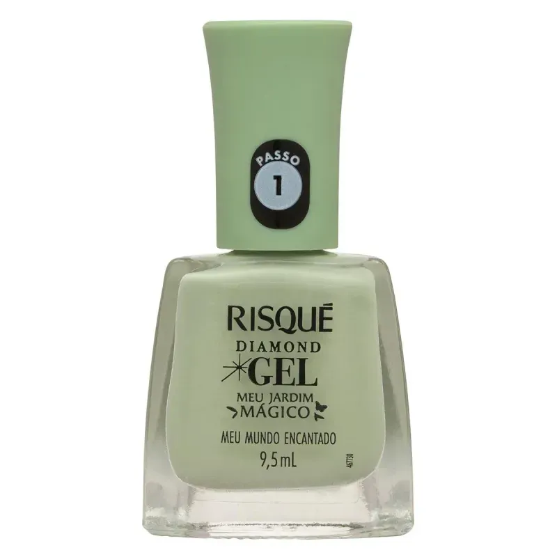 Esmalte Risqué Diamond Gel Meu Mundo Encantado Verde Claro Cremoso 9,5ml 1
