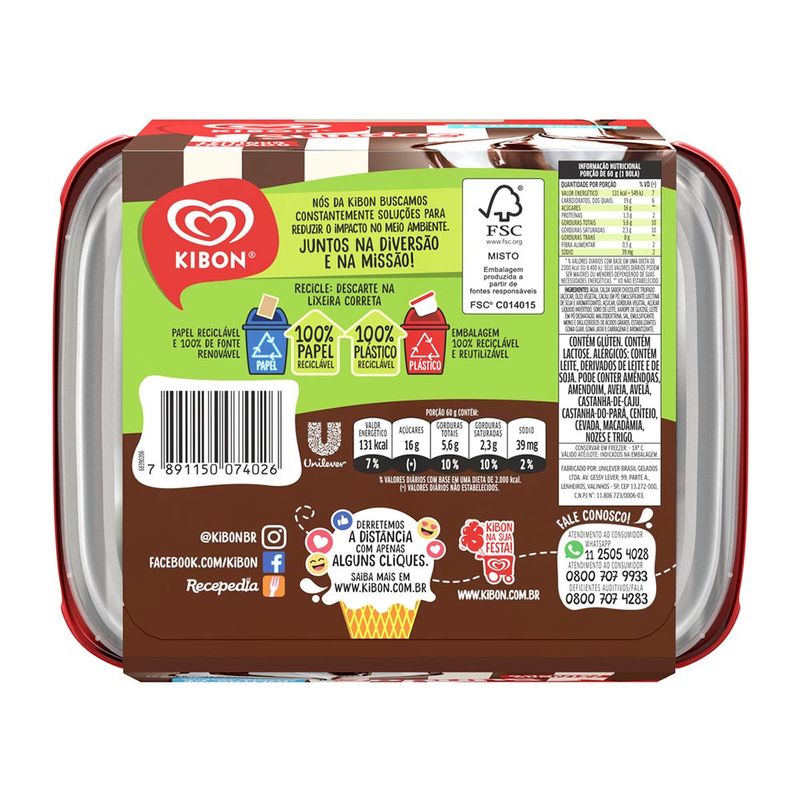 Sorvete Sundae Leitinho Trufado 1,4L Kibon 3