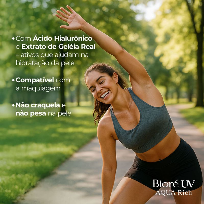 Protetor Solar Facial FPS 50 Bioré Aqua Rich Protect Lotion 70g Toque Seco Resistente à Água 5