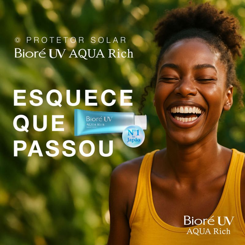 Protetor Solar Facial FPS 50 Bioré Aqua Rich Protect Lotion 70g Toque Seco Resistente à Água 11
