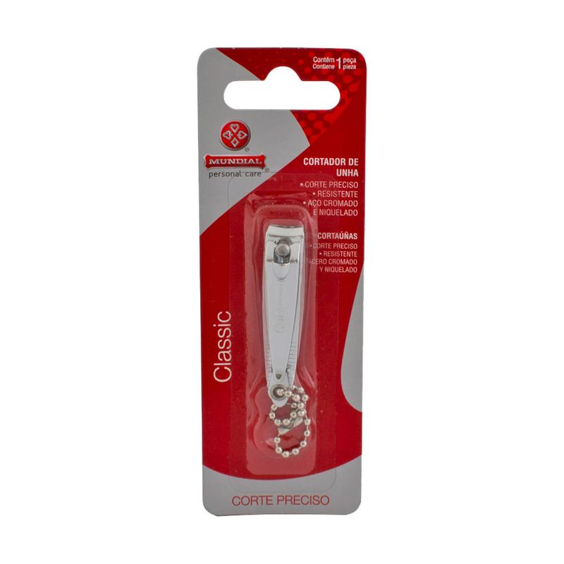 Cortador de Unha Mundial Classic 120 Mãos Aço Carbono com Lixa 1un 3