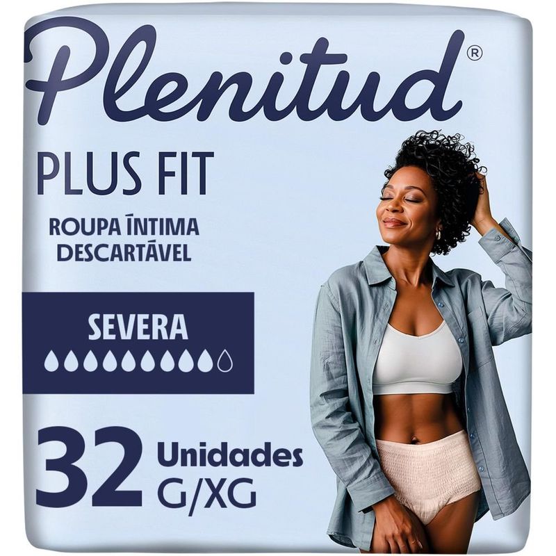 Roupa Íntima Geriátrica Plenitud Plus Fit G/XG Absorção Severa 32 Unidades 1