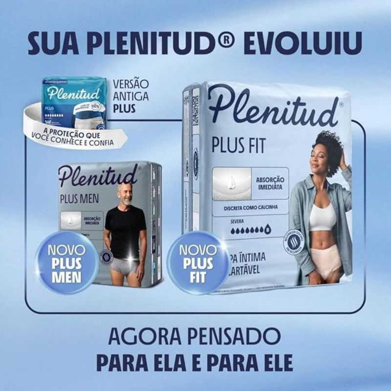 Roupa Íntima Geriátrica Plenitud Plus Fit G/XG Absorção Severa 32 Unidades 2
