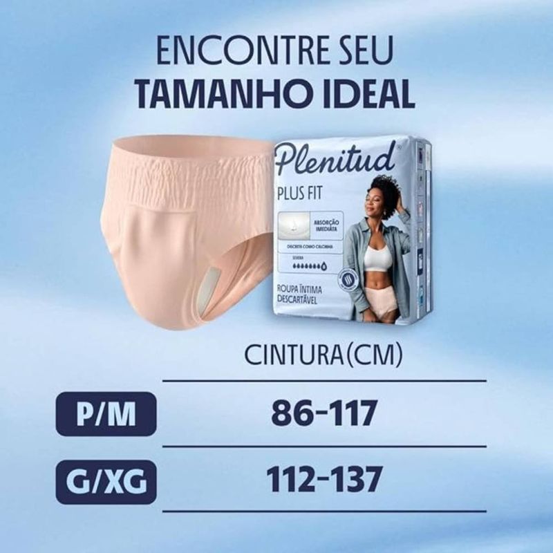 Roupa Íntima Geriátrica Plenitud Plus Fit G/XG Absorção Severa 32 Unidades 7