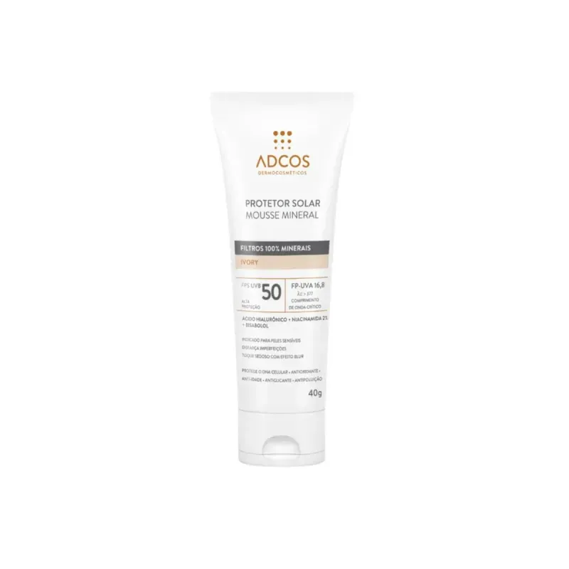 Protetor Solar Adcos Mousse Mineral FPS 50 Beige 40g 1