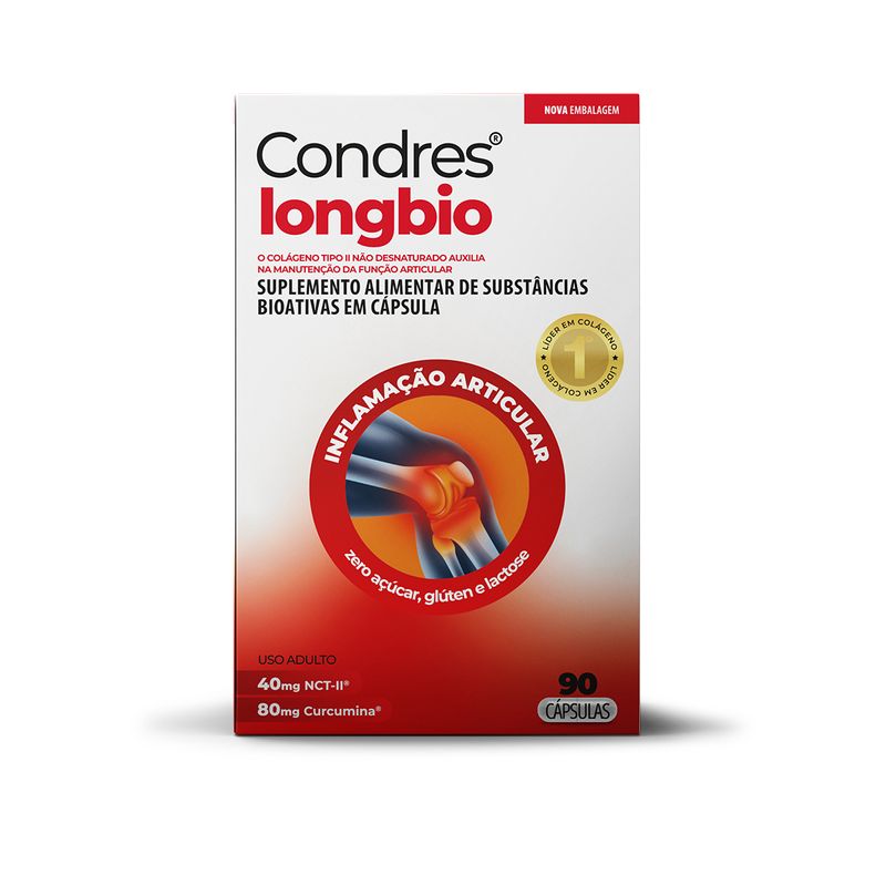 Suplemento Alimentar Colágeno Tipo II Condres Long Bio 90 Cápsulas