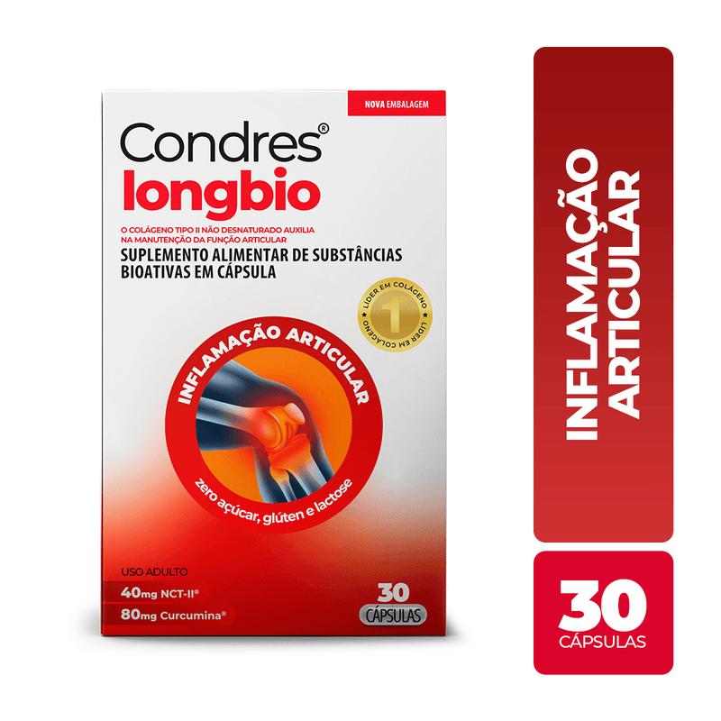 Suplemento Condres Long Bio Colágeno Tipo II 30 cápsulas