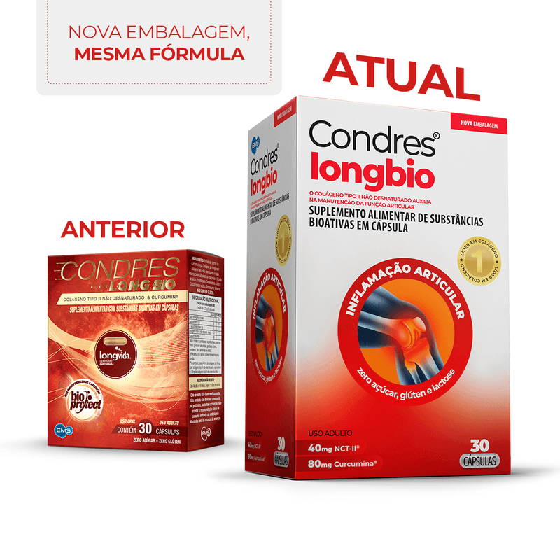 Suplemento Condres Long Bio Colágeno Tipo II 30 cápsulas