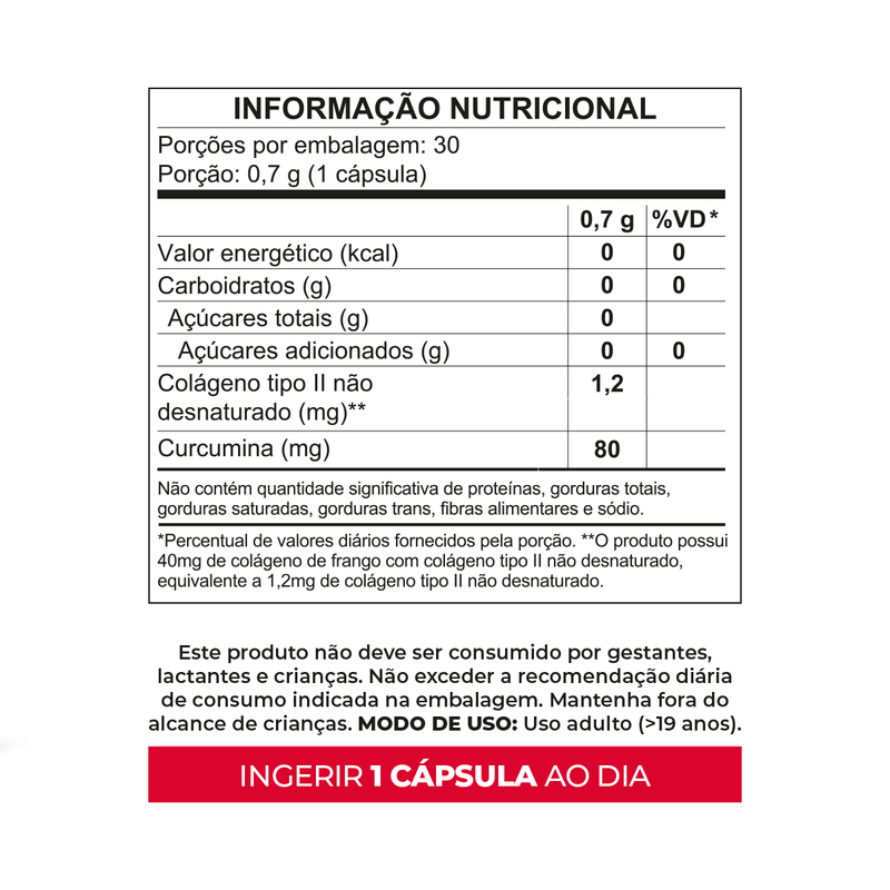 Suplemento Condres Long Bio Colágeno Tipo II 30 cápsulas