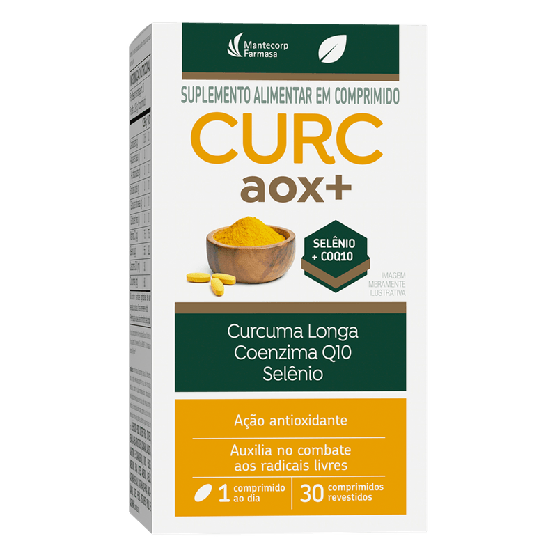 Suplemento Alimentar Curc AOX+ Zero Açúcar Hypera - 30 Comprimidos