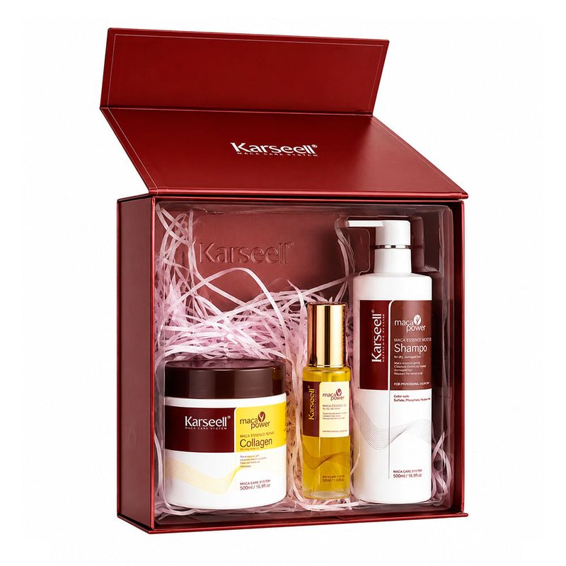 Kit Karseell Maca Power 3x1Repair Set - Sha 500ml + Más 500ml + Oil 50ml