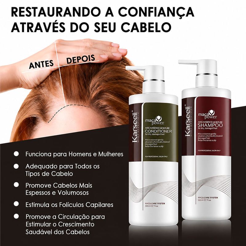 Kit Karseell Maca Power 2x1 Hair Care - Sha 500ml  + Cond 500ml