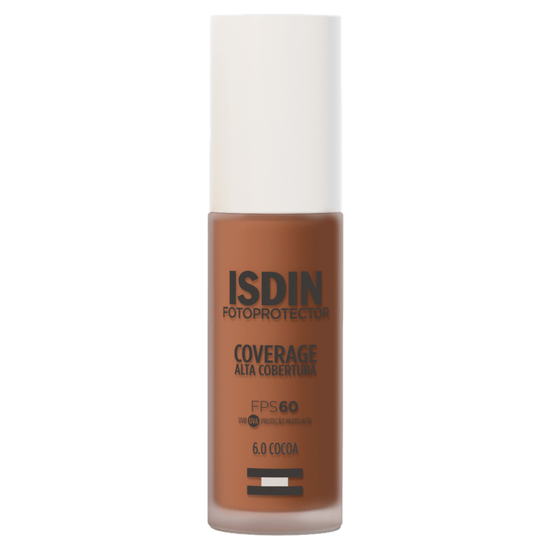 Protetor Solar Facial Isdin Coverage FPS 60 Cor 6.0 Cocoa 30g