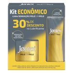 Kit Jontex Sensação Pele com Pele 2 Preservativos Masculinos Lubrificados + 1 Lubrificante Íntimo Gel 50g