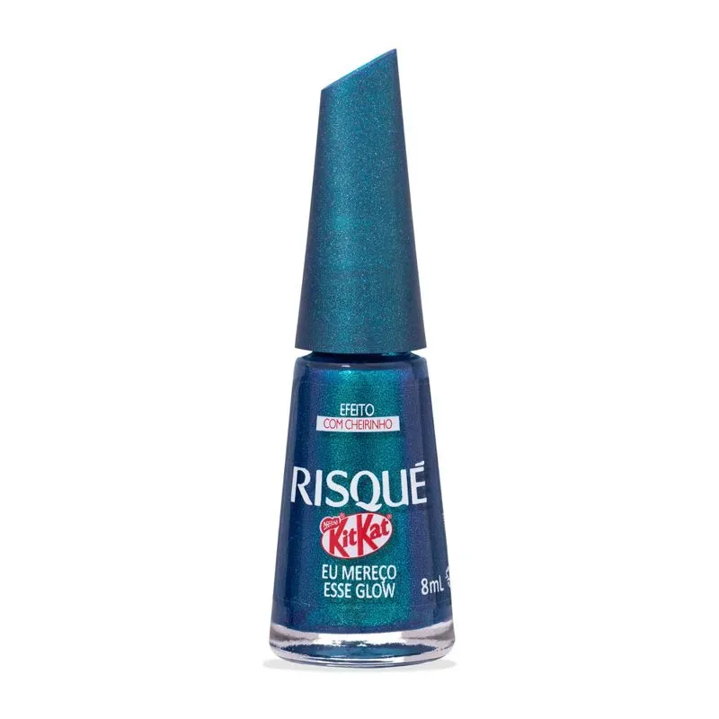 Esmalte Risqué Efeitos Eu Mereço Esse Glow Metálico Glitter 8ml Kitkat