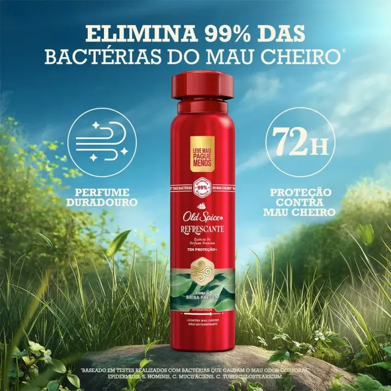 Antitranspirante Aerossol Brisa Fresca Old Spice Refrescante 200ml Spray