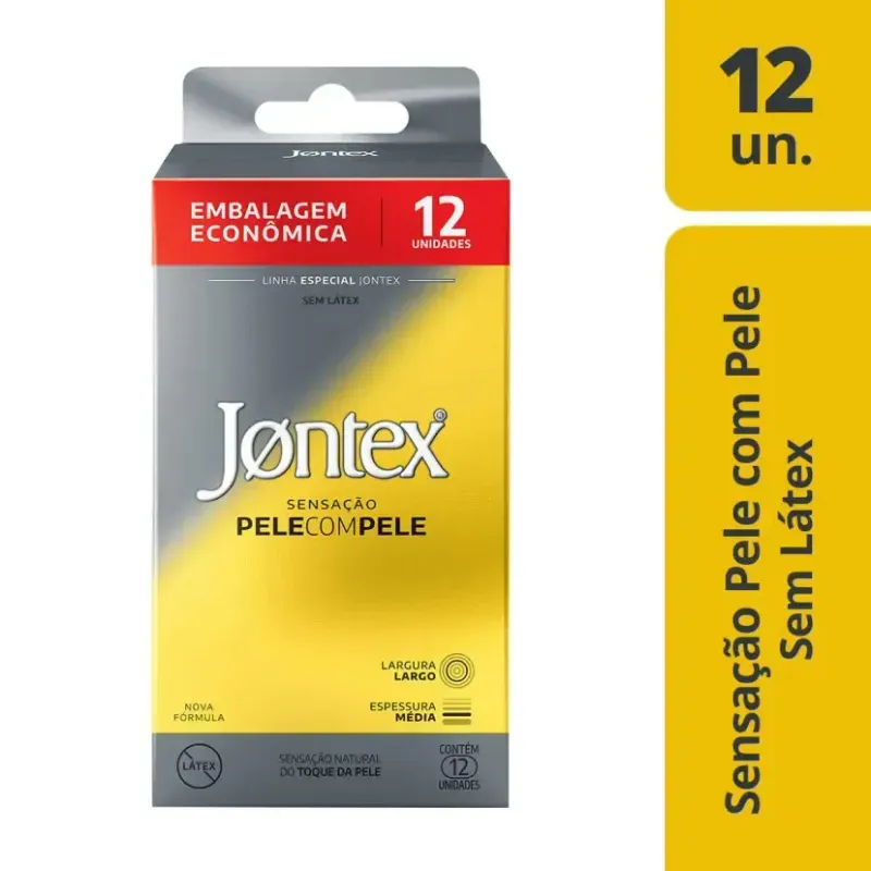 Preservativo Jontex Sensação Pele com Pele - 12 Unidades