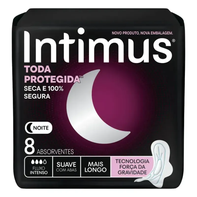 Absorvente Externo Intimus Noturno Suave com Abas - 8 unidades