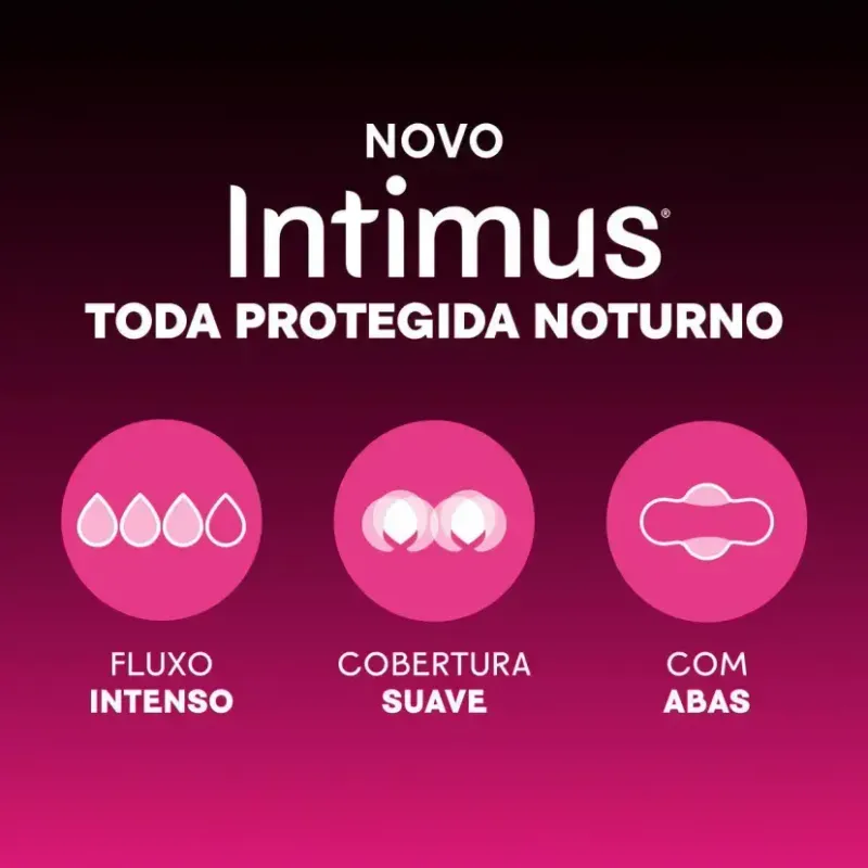 Absorvente Externo Intimus Noturno Suave com Abas - 8 unidades