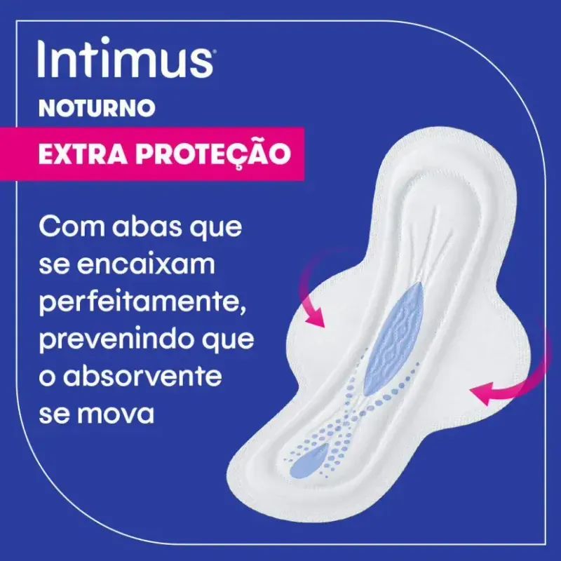 Absorvente Externo Intimus Noturno Suave com Abas - 8 unidades