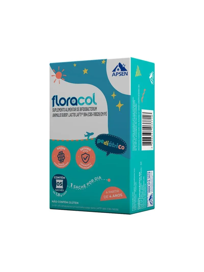 Probiótico Floracol Pediatric – 5 sachês de 1,8g – Apsen