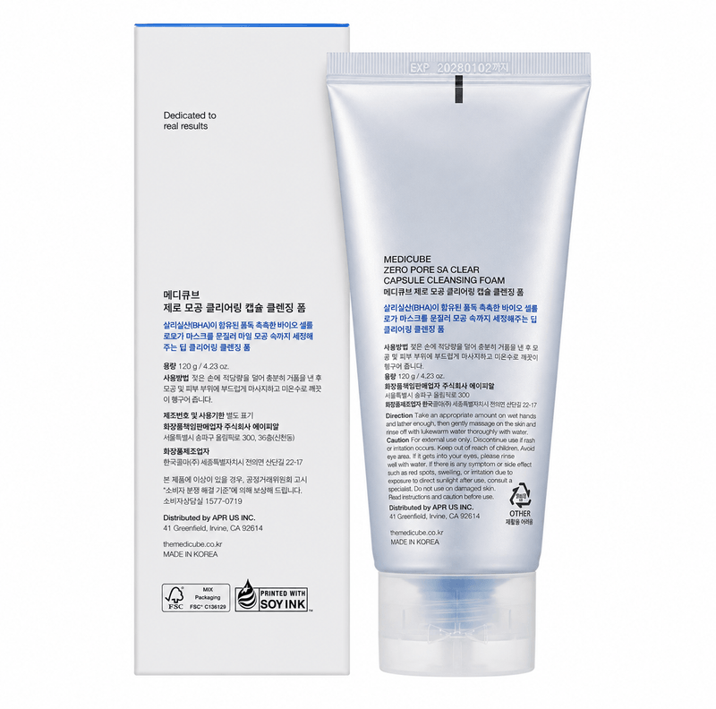 Medicube Zero Pore SA Clear Capsule - Espuma de Limpeza Facial 120g