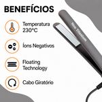 Lizz Professional Neo Titanium Cinza 230°C/450°F - Chapinha de Cabelo Bivolt