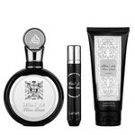 Kit Lattafa Fakhar Black Masculino - Eau de Parfum 100ml + 12ml + Shower Gel 100ml