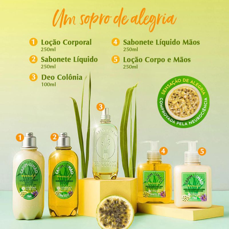 Sabonete Líquido para Mãos Capim-Limão Maracujá L'Occitane Au Brésil 250ml