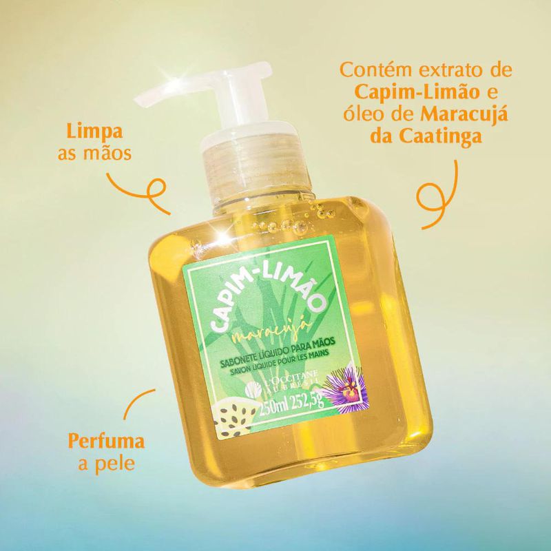 Sabonete Líquido para Mãos Capim-Limão Maracujá L'Occitane Au Brésil 250ml