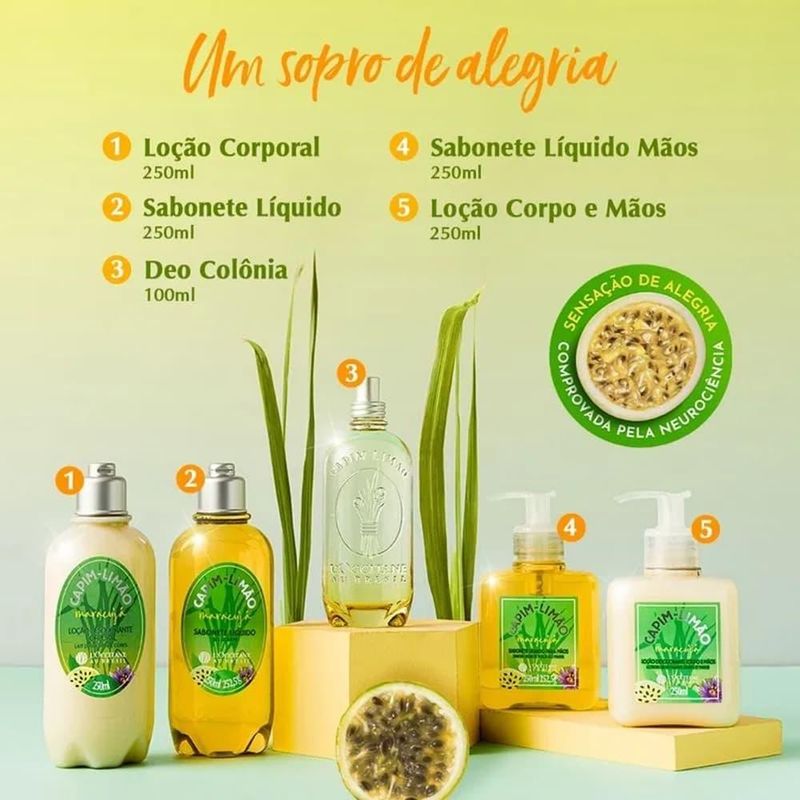 Sabonete Líquido Capim-Limão Maracuja L'Occitane au Brésil 250ml