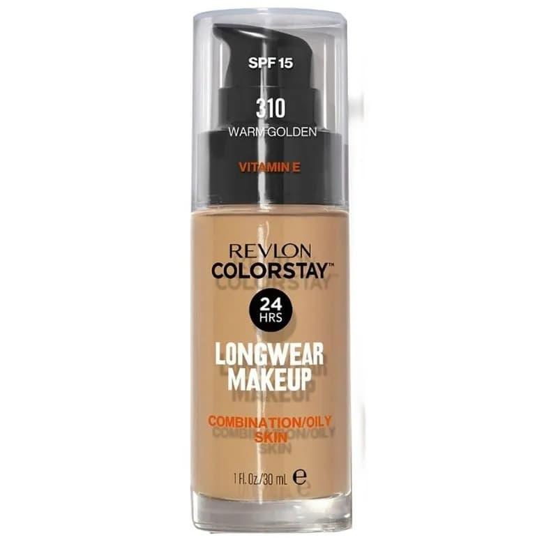 Base Líquida Colorstay 24 Horas Pele Mista à Oleosa FPS15 Warm Golden 310 Revlon 30ml